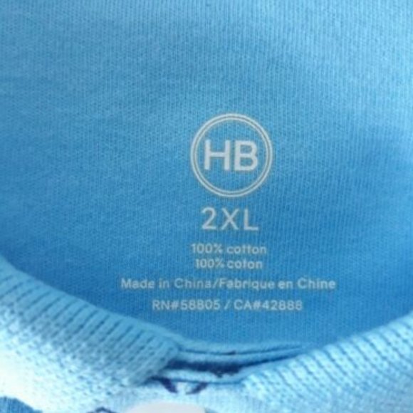 HB Harbor Bay Polo Shirt Size 2XL Short Sleeve 100% cotton Light Blue Color - Picture 7 of 7
